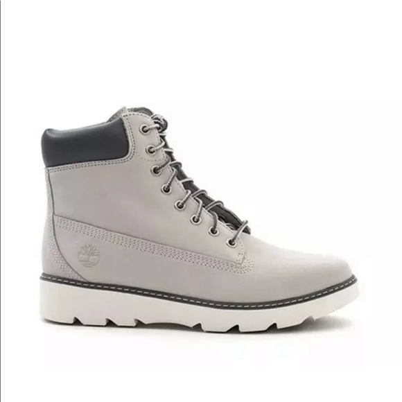 Timberland womens light gray nubuck leather casual mid-pipe boot - Picture 3 of 5